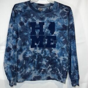 Men's Medium HomeFree Tye Dye Crew Sweatshirt Illinois Home Unisex Blue Womens